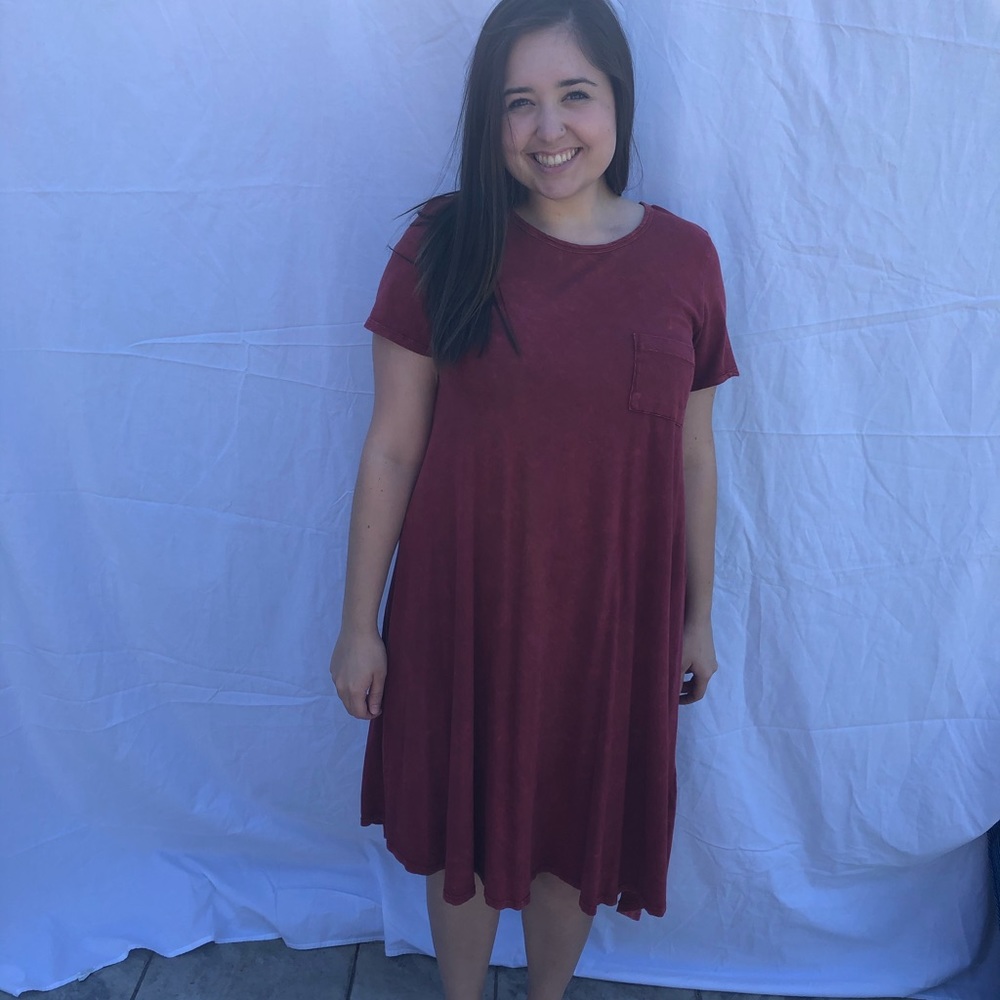 LulaRoe Rust Red Carly Dress